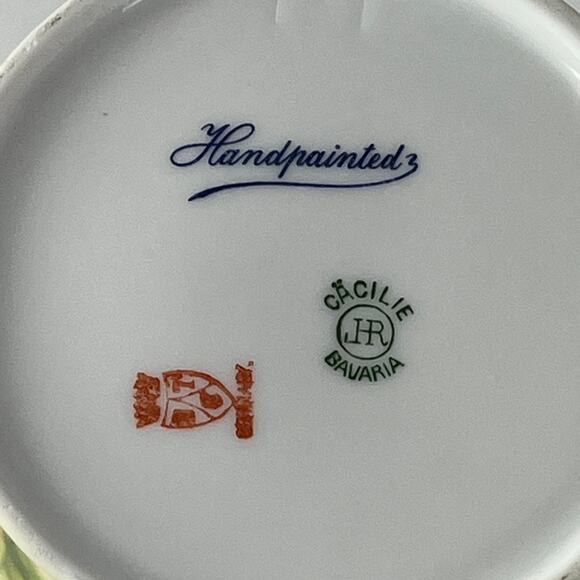 Handpainted Cacilie Bavaria Pitcher Wine Decanter Vintage German Pottery Stamped - Picture 7 of 12